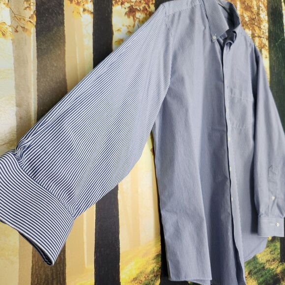 Brooks Brothers NON IRON Blue Button Down Shirt Long Sleeve Mens 17 - 4/5 - Picture 2 of 9